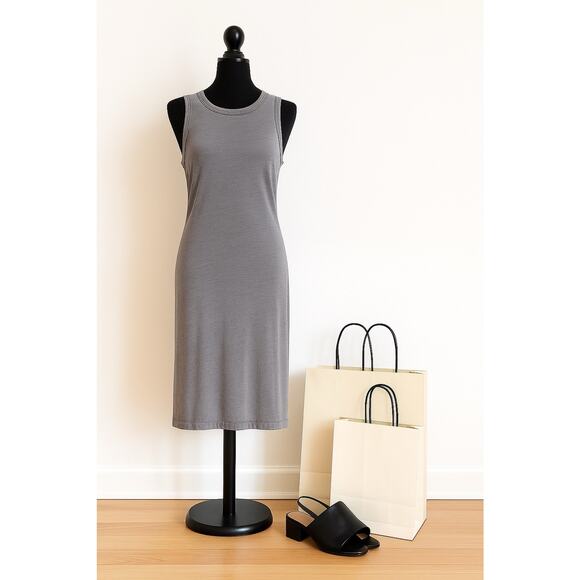 Standard James Perse Tank Dress – Size 2 – Gray Stretch Knit, Minimalist Travel - Picture 1 of 9